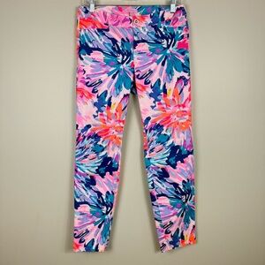 Lilly Pulitzer Kelly Skinny Ankle Pants Womens 4 Off Tropics Pink Blue Preppy
